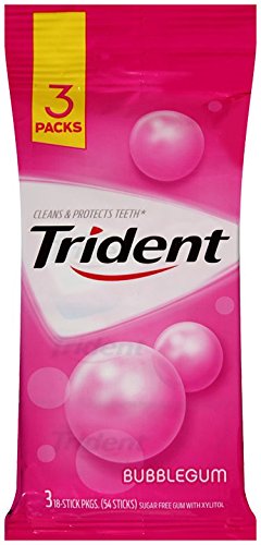 Trident Bubblegum 54 Stick Packs Pack