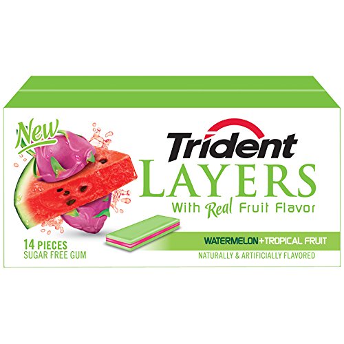 Trident Watermelon Tropical 14 Piece 12 Pack